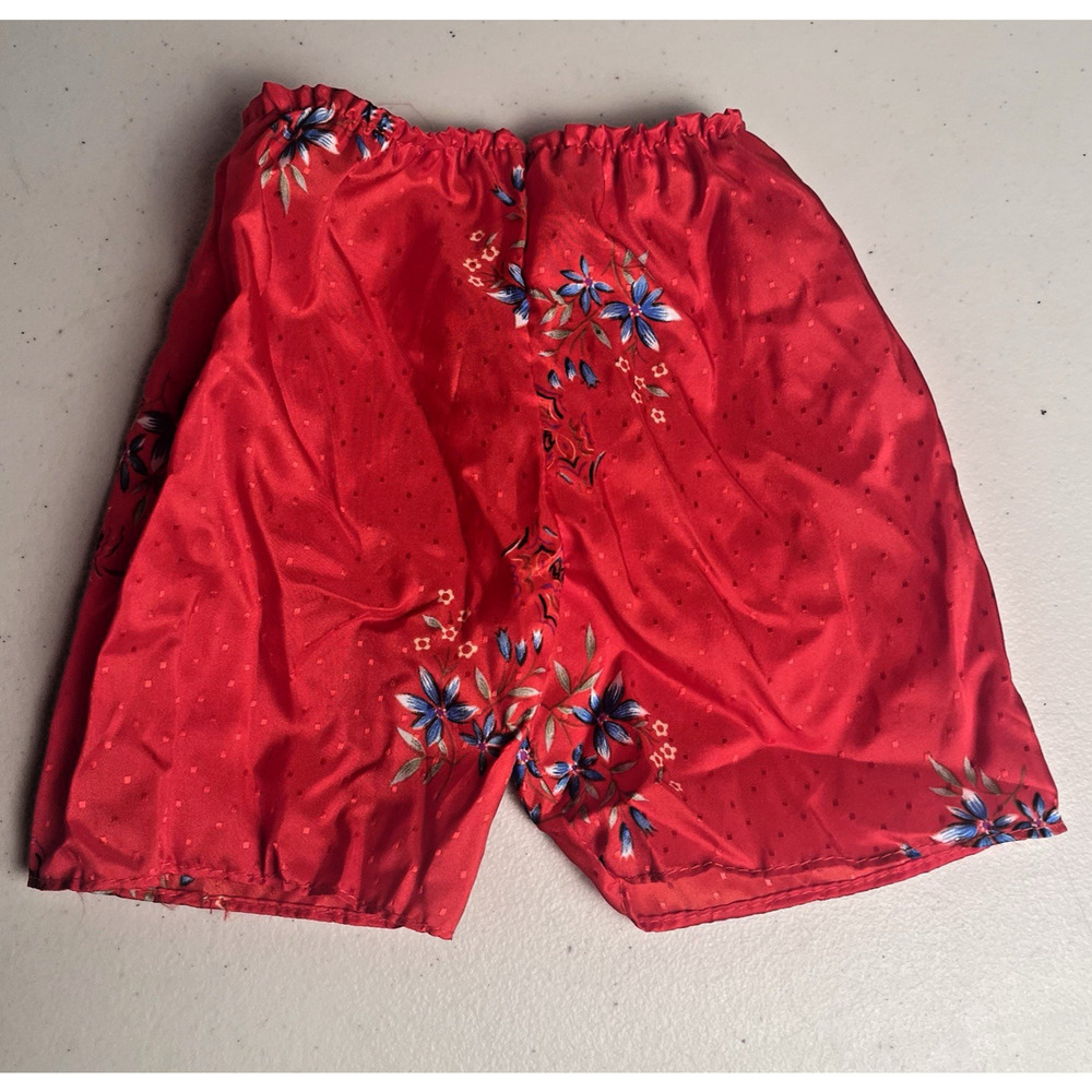 Vintage Coleco Cabbage Patch Kids Oriental Red Silk Flower Print Shirt Top Set - Picture 10 of 11